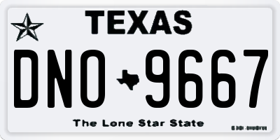 TX license plate DNO9667