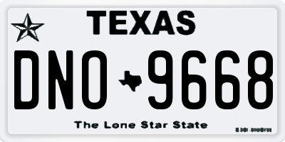 TX license plate DNO9668
