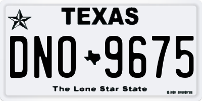 TX license plate DNO9675