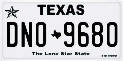 TX license plate DNO9680