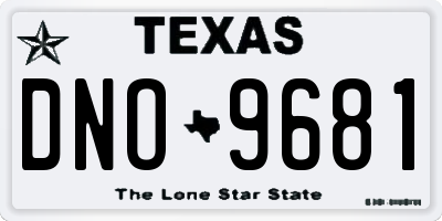 TX license plate DNO9681