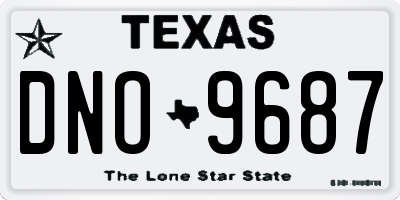 TX license plate DNO9687