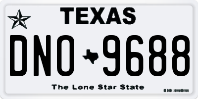 TX license plate DNO9688