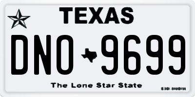 TX license plate DNO9699