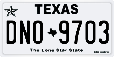 TX license plate DNO9703