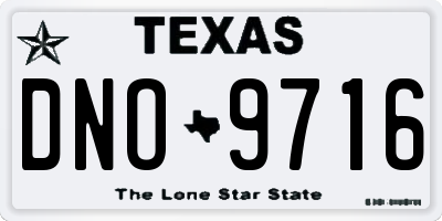 TX license plate DNO9716