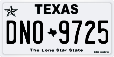 TX license plate DNO9725