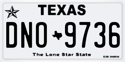 TX license plate DNO9736