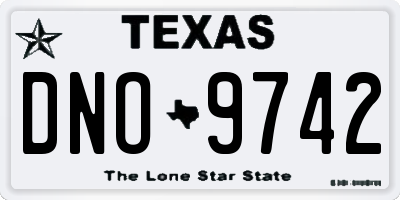 TX license plate DNO9742