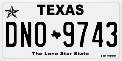 TX license plate DNO9743