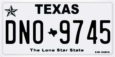 TX license plate DNO9745