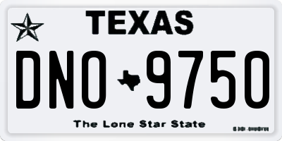 TX license plate DNO9750