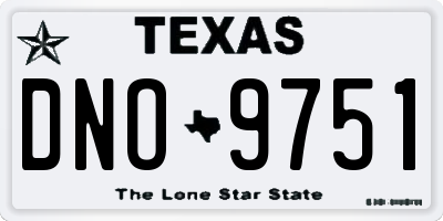 TX license plate DNO9751