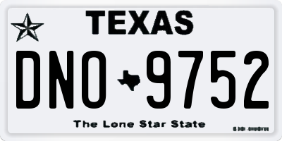 TX license plate DNO9752