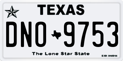 TX license plate DNO9753