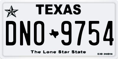 TX license plate DNO9754