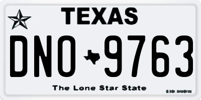 TX license plate DNO9763