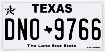 TX license plate DNO9766