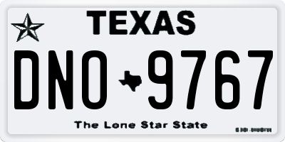 TX license plate DNO9767
