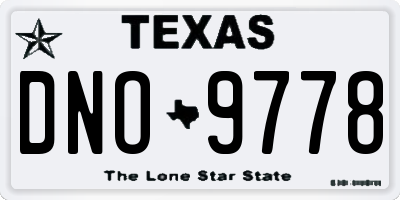 TX license plate DNO9778
