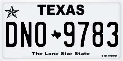 TX license plate DNO9783