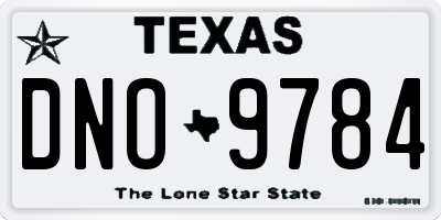 TX license plate DNO9784