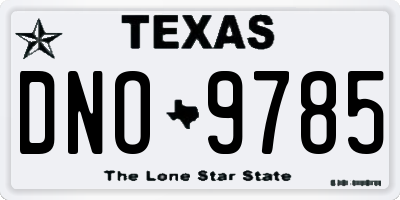 TX license plate DNO9785