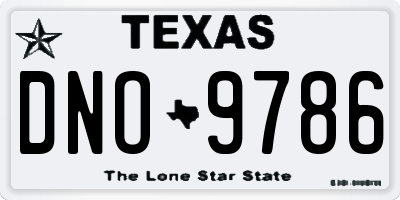 TX license plate DNO9786
