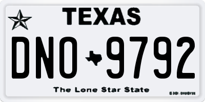 TX license plate DNO9792
