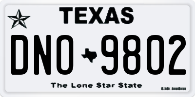 TX license plate DNO9802