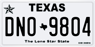 TX license plate DNO9804