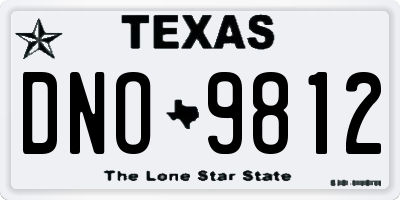 TX license plate DNO9812