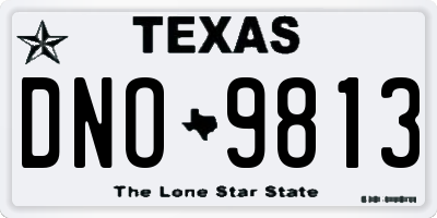 TX license plate DNO9813