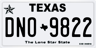 TX license plate DNO9822