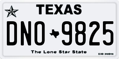 TX license plate DNO9825