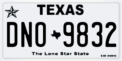 TX license plate DNO9832