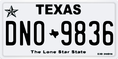 TX license plate DNO9836
