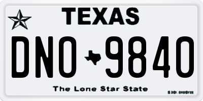 TX license plate DNO9840
