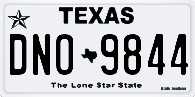 TX license plate DNO9844