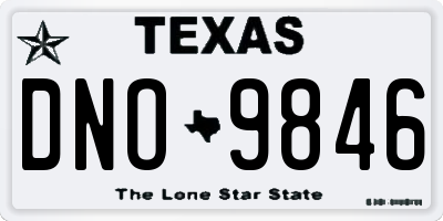 TX license plate DNO9846