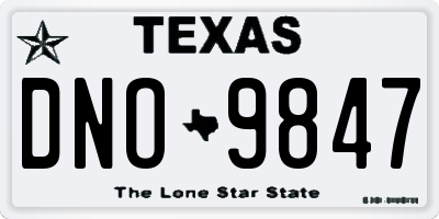 TX license plate DNO9847