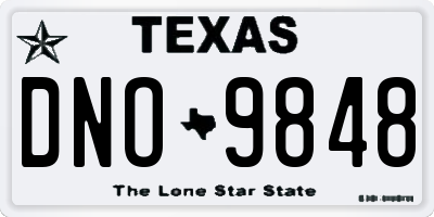 TX license plate DNO9848