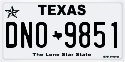 TX license plate DNO9851