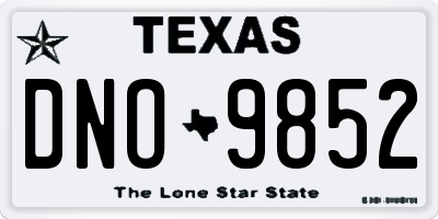 TX license plate DNO9852