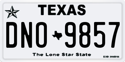 TX license plate DNO9857