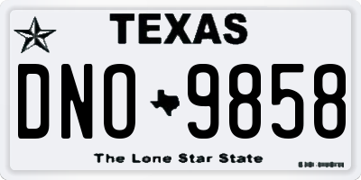 TX license plate DNO9858