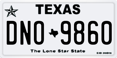 TX license plate DNO9860