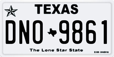 TX license plate DNO9861