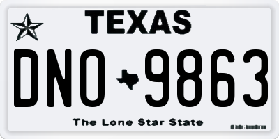 TX license plate DNO9863
