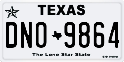 TX license plate DNO9864